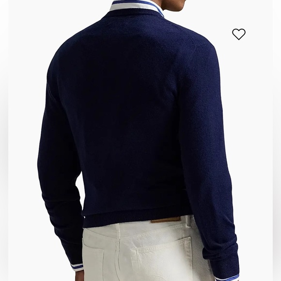 NWT Polo Ralph Lauren Men's 100% Cashmere Dark Blue Crewneck Sweater Size M - Picture 3 of 12